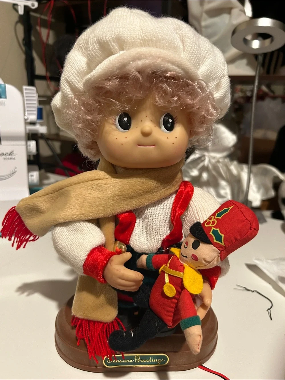 Vintage-Telco Small Fry Christmas motionette with Red Nutcracker Plush